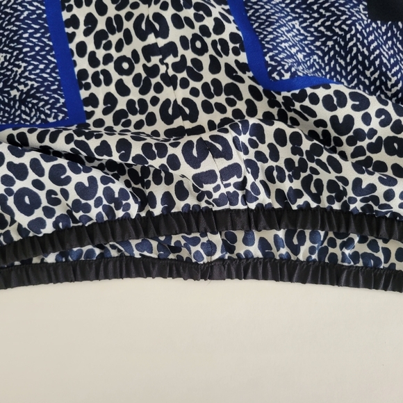 Express Blue Black Leopard Animal Print Blouse Dolman Sleeve Keyhole Top Size M - Picture 9 of 9